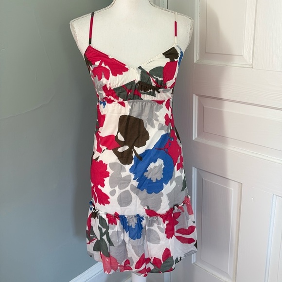 American Eagle Floral Midi Dress Tie Back Size 4 sun dress - Picture 2 of 8